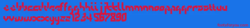 フォントDefaulterror – 赤い文字の青い背景