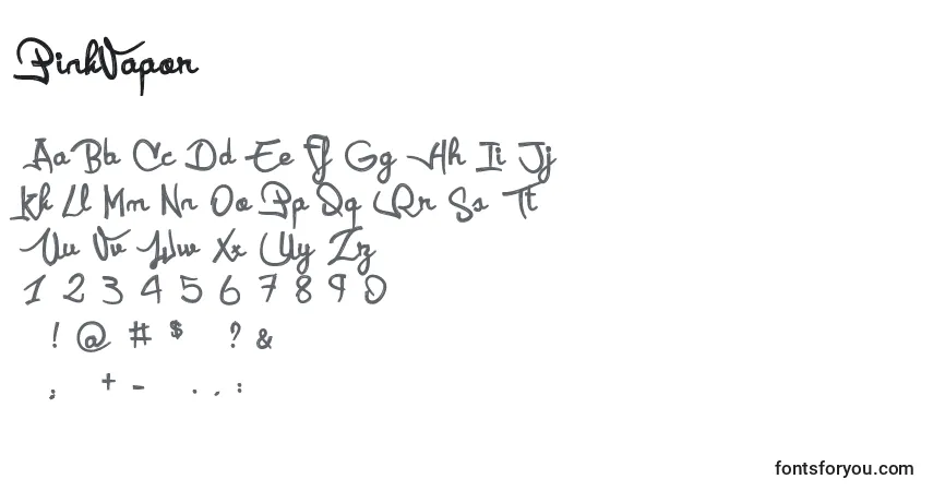 Schriftart PinkVapor – Alphabet, Zahlen, spezielle Symbole