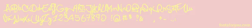 PinkVapor Font – Yellow Fonts on Pink Background