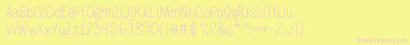 Więcej informacji o czcionce MrfBloomingPetunia Czcionka MrfBloomingPetunia – różowe czcionki na żółtym tle