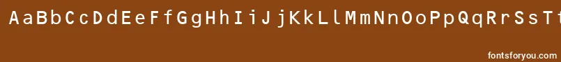 フォントOcrB10PitchBt – 茶色の背景に白い文字