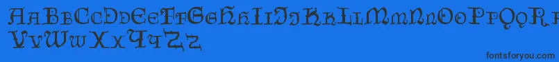 Czechgotika Font – Black Fonts on Blue Background