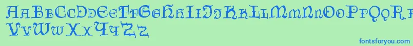 Шрифт Czechgotika – синие шрифты на зелёном фоне