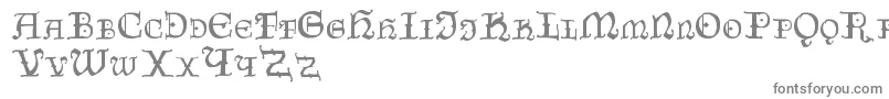 Czechgotika-fontti – harmaat kirjasimet valkoisella taustalla