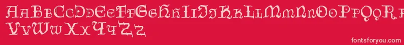 Czechgotika Font – Pink Fonts on Red Background