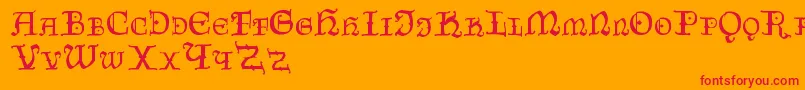 Czechgotika Font – Red Fonts on Orange Background