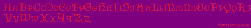 Czechgotika Font – Red Fonts on Purple Background