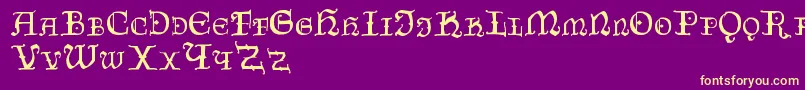 Czechgotika Font – Yellow Fonts on Purple Background