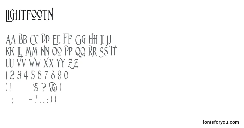 Шрифт LightfootN – алфавит, цифры, специальные символы