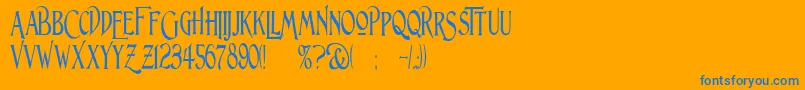 LightfootN-Schriftart – Blaue Schriften auf orangefarbenem Hintergrund