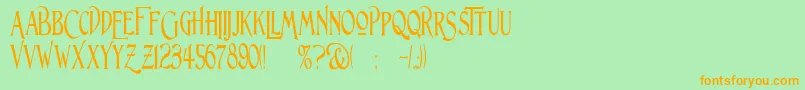 LightfootN Font – Orange Fonts on Green Background