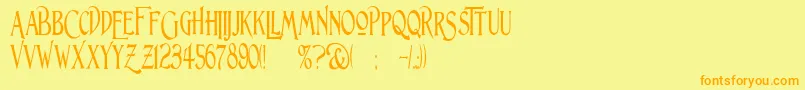 LightfootN Font – Orange Fonts on Yellow Background