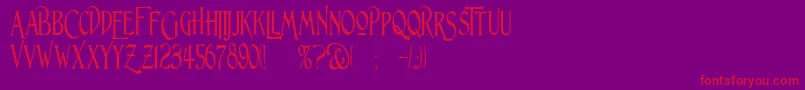 LightfootN Font – Red Fonts on Purple Background