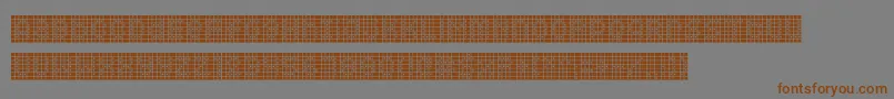フォントSquarodynamic 09 – 茶色の文字が灰色の背景にあります。