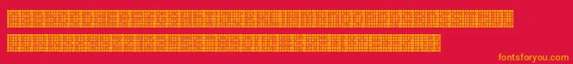 フォントSquarodynamic 09 – 赤い背景にオレンジの文字