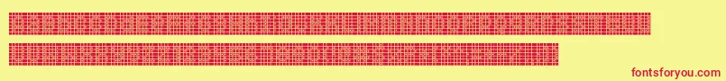 Squarodynamic 09 Font – Red Fonts on Yellow Background