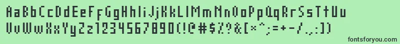 フォントAuxDotbitcCond – 緑の背景に黒い文字