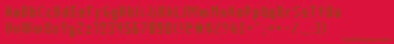 AuxDotbitcCond Font – Brown Fonts on Red Background