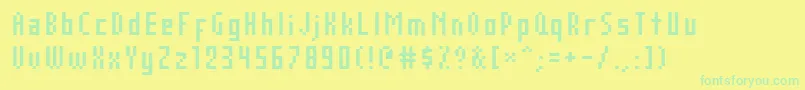 AuxDotbitcCond Font – Green Fonts on Yellow Background