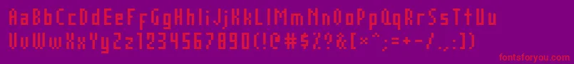 AuxDotbitcCond Font – Red Fonts on Purple Background