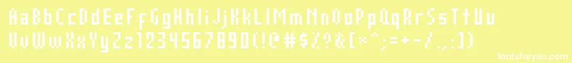 AuxDotbitcCond Font – White Fonts on Yellow Background