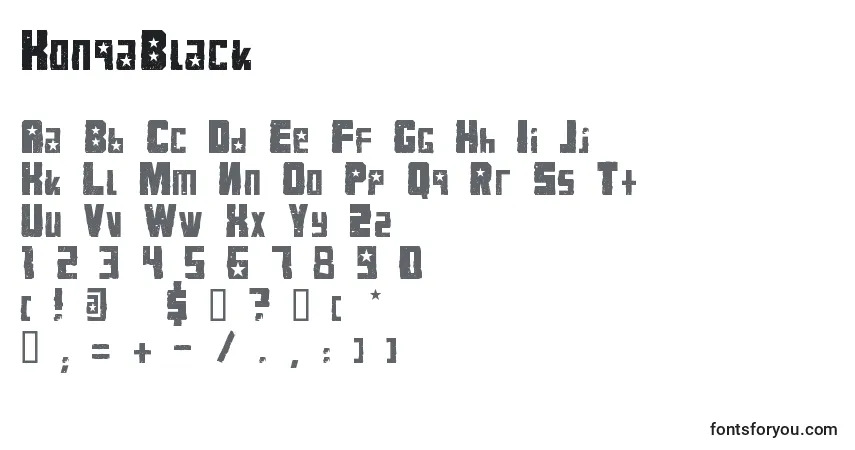 A fonte KonqaBlack – alfabeto, números, caracteres especiais