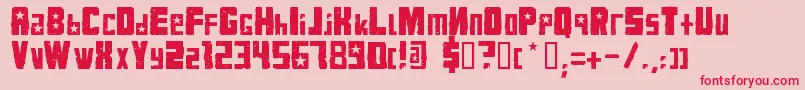 KonqaBlack-Schriftart – Rote Schriften auf rosa Hintergrund