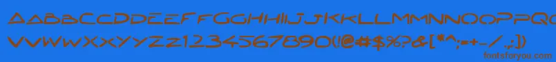 JettaTechBold Font – Brown Fonts on Blue Background