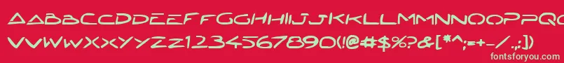 フォントJettaTechBold – 赤い背景に緑の文字