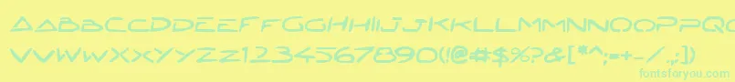 JettaTechBold Font – Green Fonts on Yellow Background