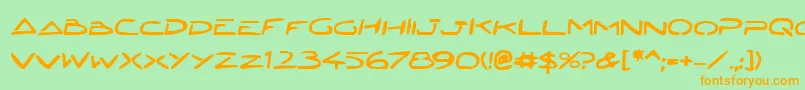 JettaTechBold Font – Orange Fonts on Green Background