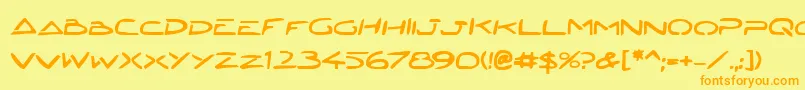 JettaTechBold Font – Orange Fonts on Yellow Background
