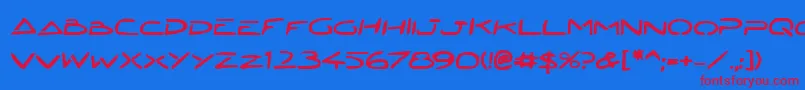 JettaTechBold Font – Red Fonts on Blue Background