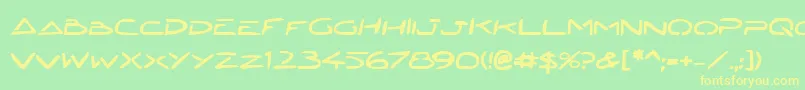 JettaTechBold Font – Yellow Fonts on Green Background