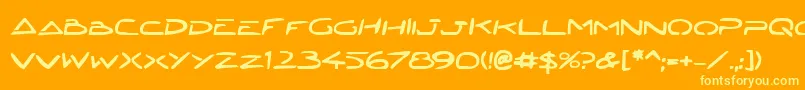 JettaTechBold-Schriftart – Gelbe Schriften auf orangefarbenem Hintergrund