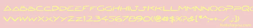 JettaTechBold Font – Yellow Fonts on Pink Background