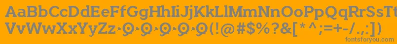 フォントQuotusBold – オレンジの背景に灰色の文字