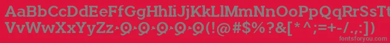 フォントQuotusBold – 赤い背景に灰色の文字