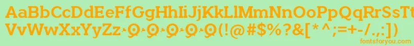 QuotusBold Font – Orange Fonts on Green Background