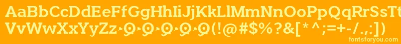 フォントQuotusBold – オレンジの背景に黄色の文字