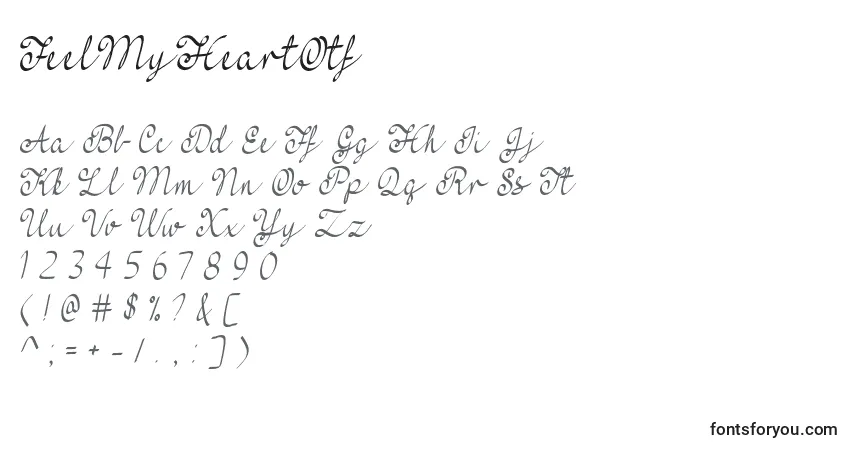 Schriftart FeelMyHeartOtf – Alphabet, Zahlen, spezielle Symbole
