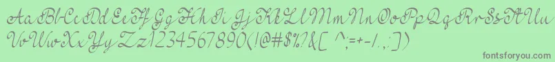 FeelMyHeartOtf-Schriftart – Graue Schriften auf grünem Hintergrund