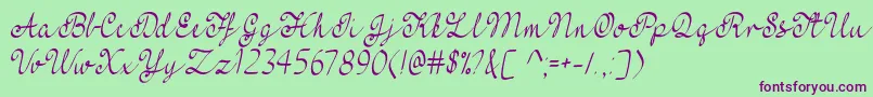 FeelMyHeartOtf Font – Purple Fonts on Green Background