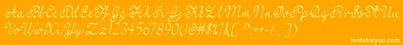 FeelMyHeartOtf Font – Yellow Fonts on Orange Background
