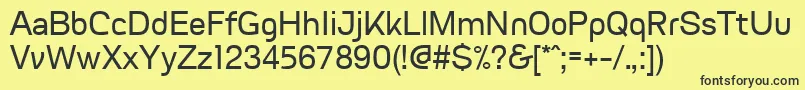 Czcionka FvgranadaRegularWebfont – czarne czcionki na żółtym tle