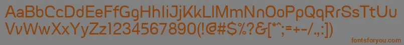 Więcej informacji o czcionce FvgranadaRegularWebfont Czcionka FvgranadaRegularWebfont – brązowe czcionki na szarym tle