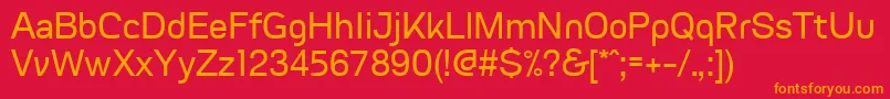 FvgranadaRegularWebfont-Schriftart – Orangefarbene Schriften auf rotem Hintergrund