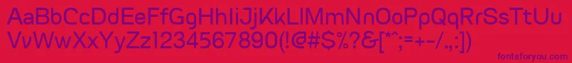 Czcionka FvgranadaRegularWebfont – fioletowe czcionki na czerwonym tle