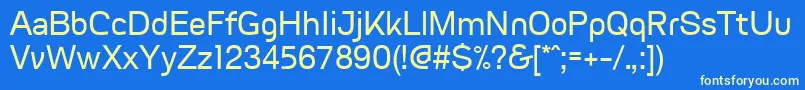 FvgranadaRegularWebfont Font – Yellow Fonts on Blue Background
