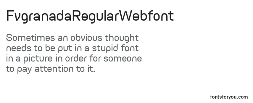 Review of the FvgranadaRegularWebfont Font